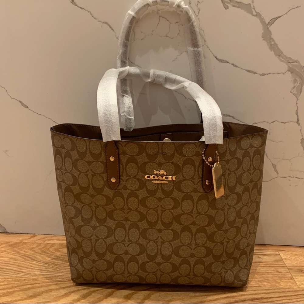 Coach Tote Bag Logo Light Brown BNWT